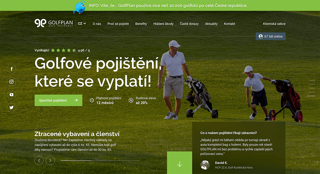 GolfPlan je zárukou špičkové kvality služeb a garantuje spokojenost zákazníka